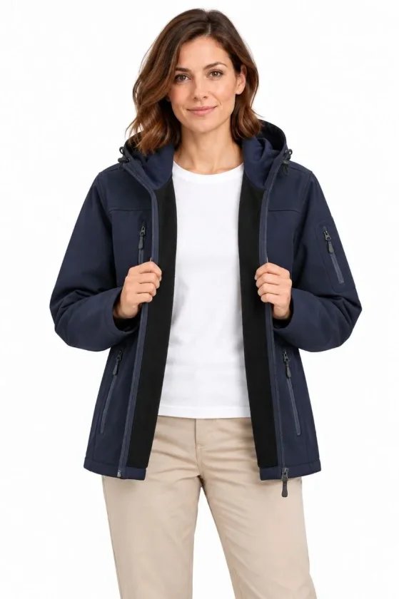 Su Geçirmez Softshell İçi Polar Astarlı Çıkarılabilir Kapüşonlu 4 Cepli Mont Ceket